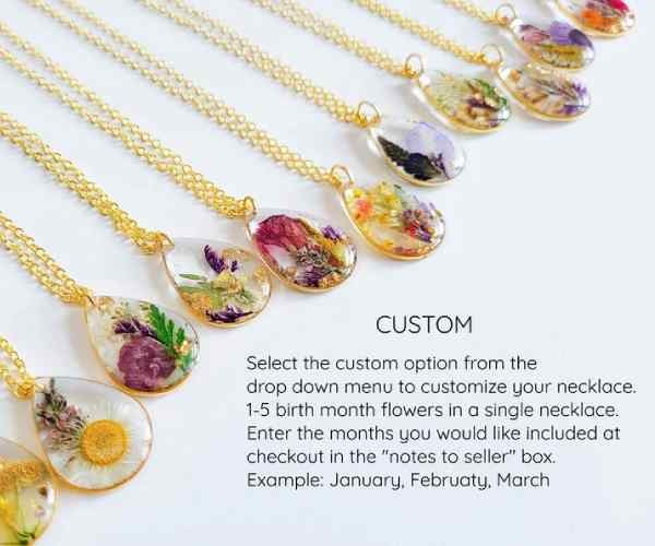 Birth month flower necklace3