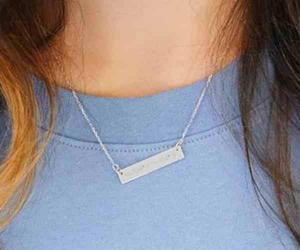 Custom Engraved Sterling Silver Coordinate Bar Necklace2 (1)