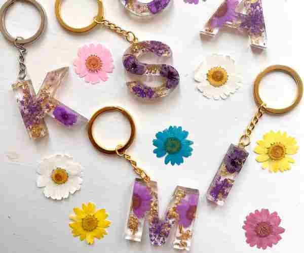 Custom Resin Flower Keyrings3