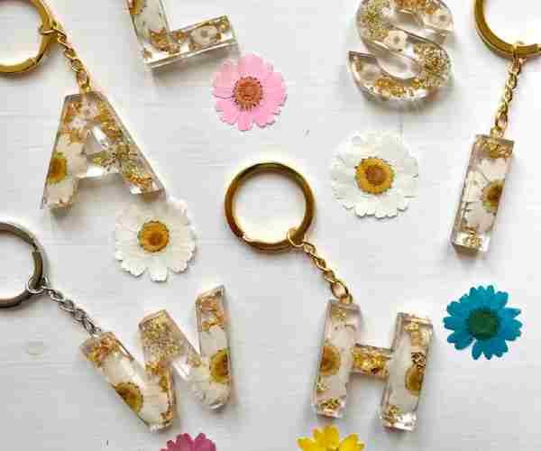 Custom Resin Flower Keyrings4