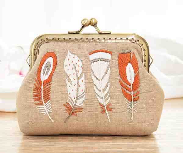 Embroidery Kit, Floral Bird Pattern Storage Bag3