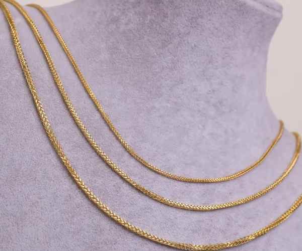Gold Italian Foxtail Palm Chain Necklace2