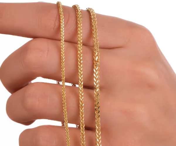 Gold Italian Foxtail Palm Chain Necklace3