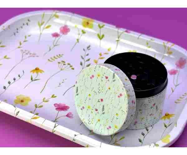 Grinder & Rolling Tray Floral 3-in-1 Set3