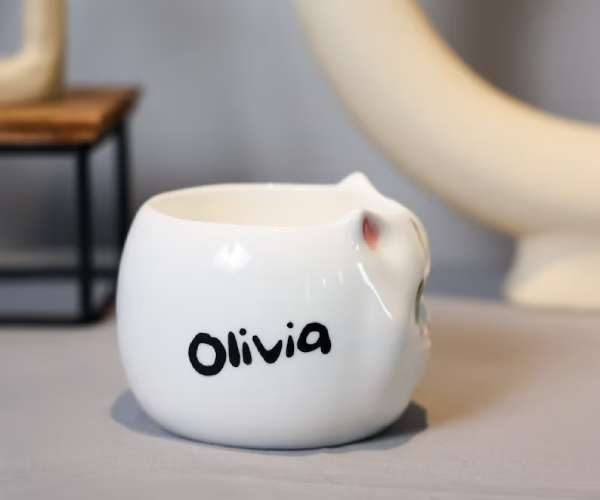 Hand Painted British Shorthair Silver Cat Mug4