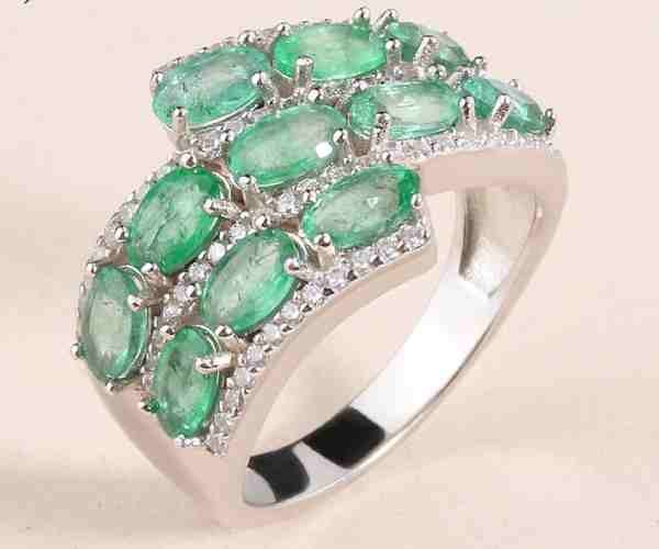 Luxury Natural Zambian emerald Rings2