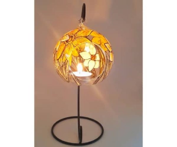 March birth flower hand painted glass2 (1)