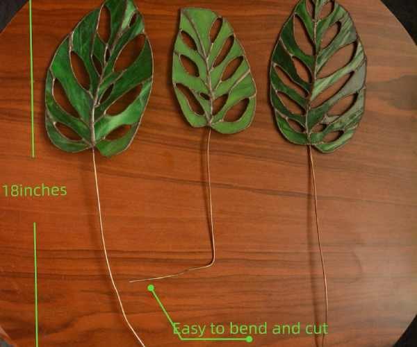 Monstera 1 set of 3 Table stained glass decor3