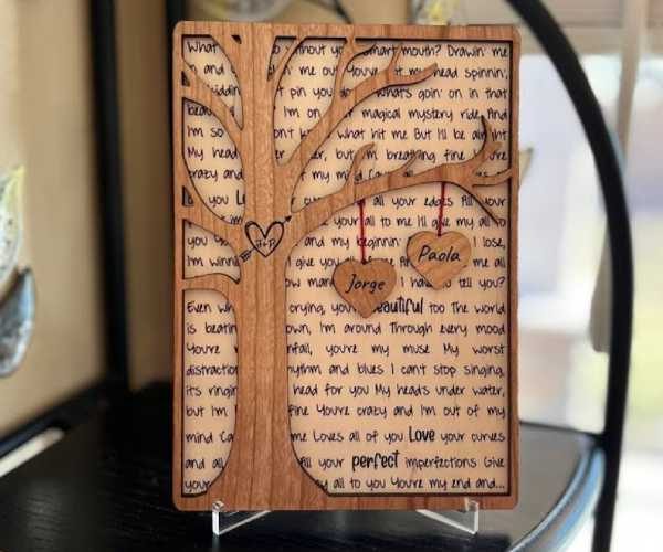 Personalized plaque - Laser engraved poem2