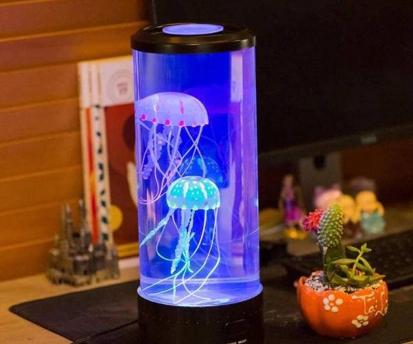Retail Electric Jellyfish Tank Table Lamp with 5 Color Changing Light