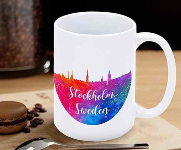 Stockholm Rainbow Skyline Coffee Mug2 (1)