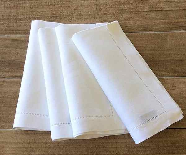 White Linen Hem Stitch Dinner Napkins3 (1)