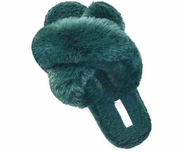 Women's Cross Band Soft Plush Fleece Slippers5 (1)