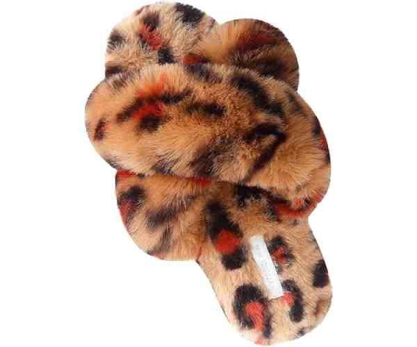 Women's Cross Band Soft Plush Fleece Slippers6 (1)